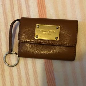 MK brown keychain wallet